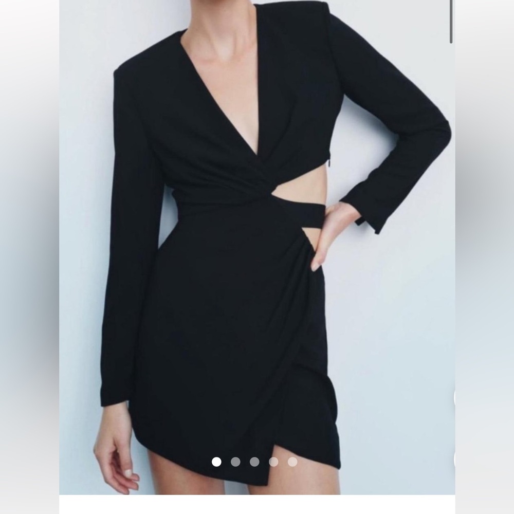 ZARA Black Long-Sleeve Cutout Dress - Size S (NWT)